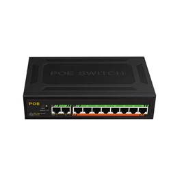 High Quality Durable Using Various 10 Port Gigabit PoE Switch 10/100/1000Mbps Industry Network POE switch