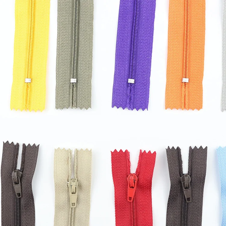 Hot Sale 3# Nylon 20CM Closed Tail Close-end Zipper Manufacturers Colors Stock Wholesale Pants Front Pocket Short Zipper