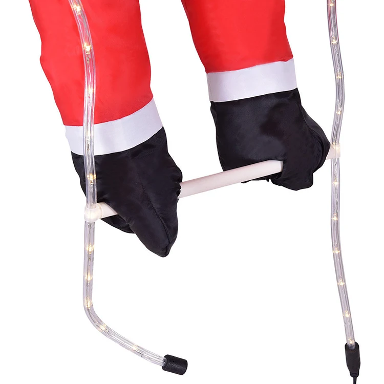 China Shipping Santa Claus Climbing on Rope Ladder Christmas Ornament for Christmas Tree Party Home Door Decoration