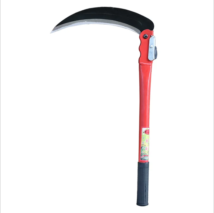 Folding mower agricultural weeding tools import manganese steel sickle agricultural tools corn harvesting grass long handle mult