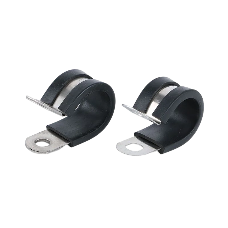 Adjustable Rubber P Clamp Cable Hanging Clamp With Rubber Band Clips Lined Split Clamps Pipe Clips