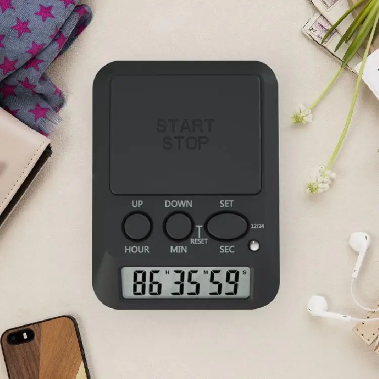 Multi-function Digital Kitchen Timer Count up & down alarm ring big logo area LCD digital Timer with backing light