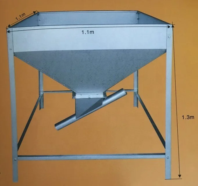 Automatic Feeders For Poultry Chickens Hopper Automatic Chicken Feeding System 800kg Steel Hopper