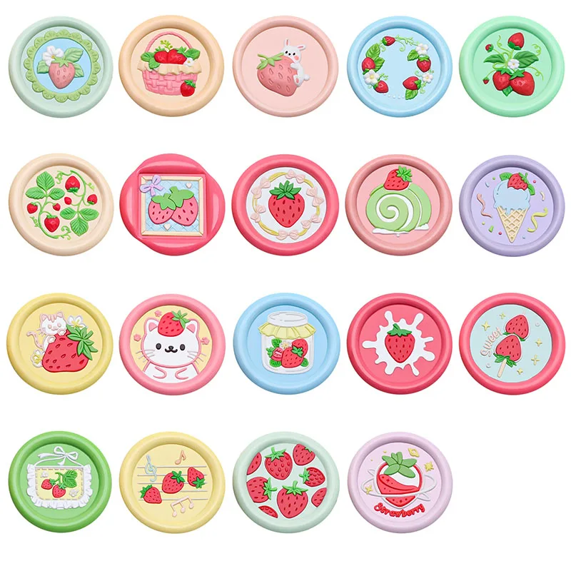 Hot Sells Strawberry Series Strawberry Ice Cream Cake Strawberry Jam Wax Seal Stamp Head