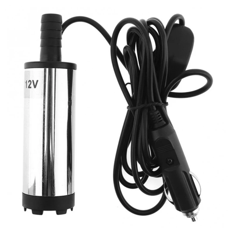 High Performance Portable Stainless Steel Car Electric Submersible Pump Fuel Water Oil Barrel Pump with Car Charger