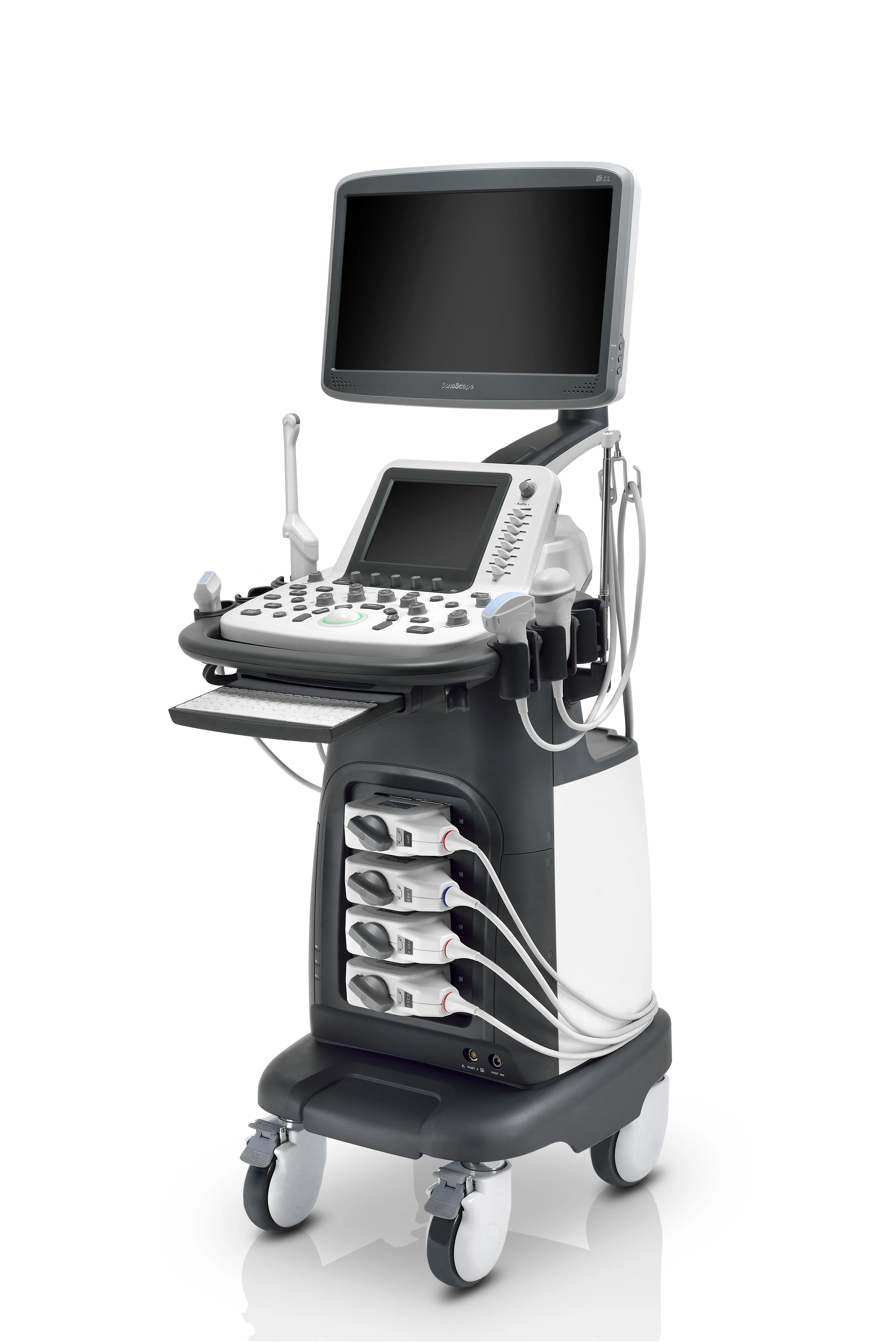 double screen Sonoscape S22 trolley color doppler ultrasound machine professional hospital and clinic