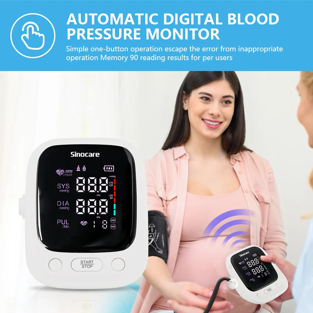 Sinocare Electronic Blood Pressure Meter Sphygmomanometer Pressure Machine Tensiometro Blood Pressure Monitor Esfigmomanometro