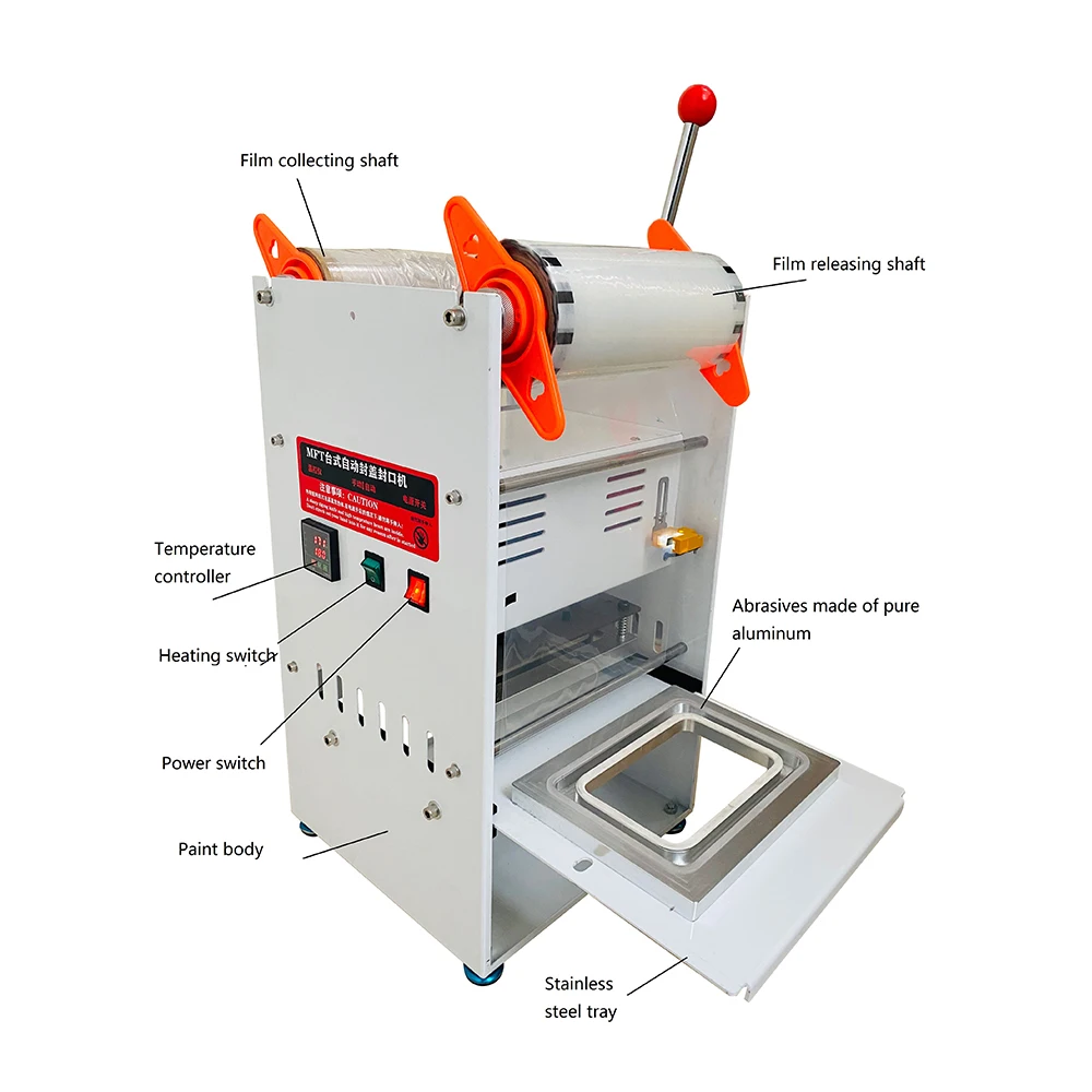 Manual Press Food Table Plastic Tray Bowl Container Plate Sealer For Meat Fast Food Vegetable