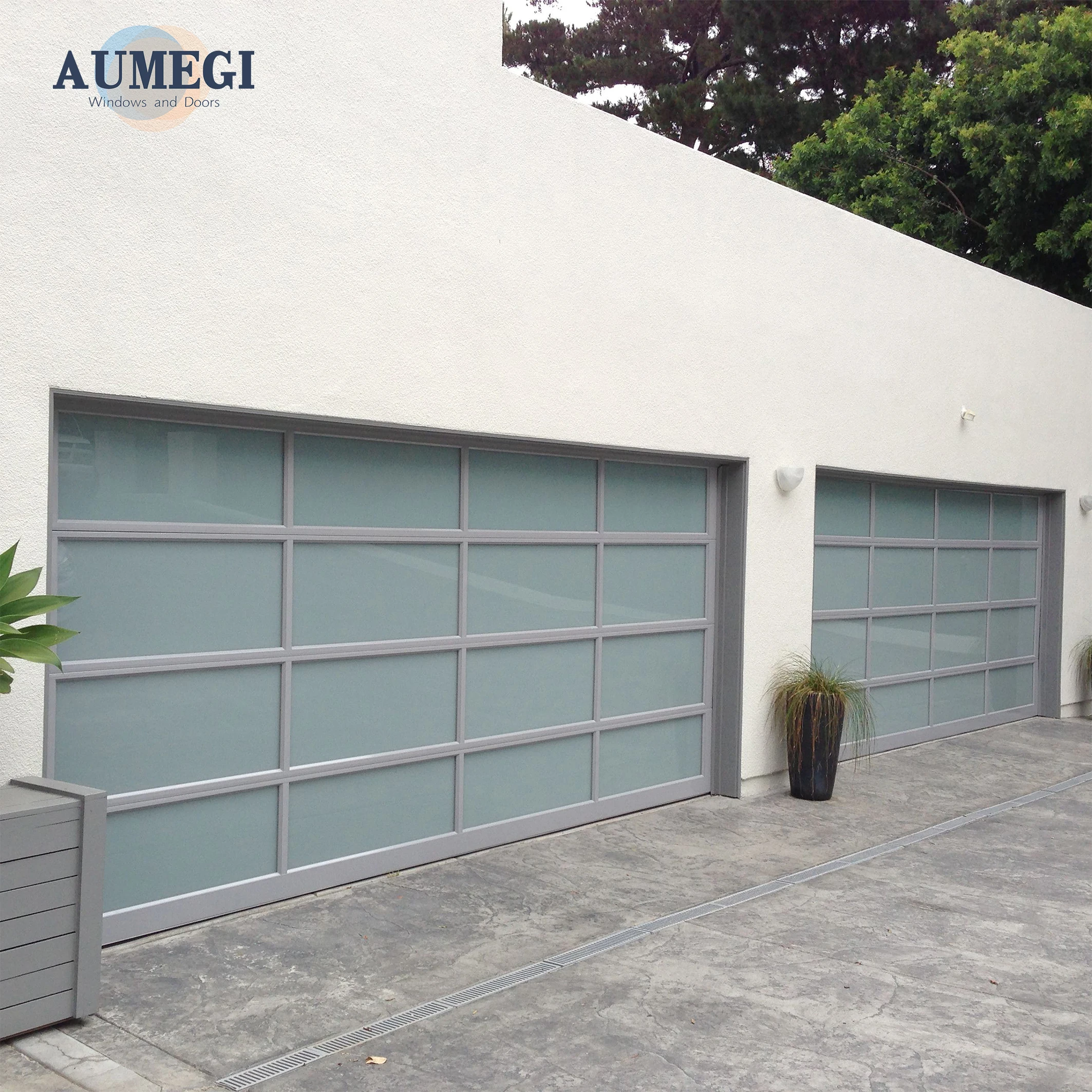 Aumegi Domestic Use  Smart Car Garage Door Commercial Glass Garage Doors Prices Modern Glass Automatic Garage Door