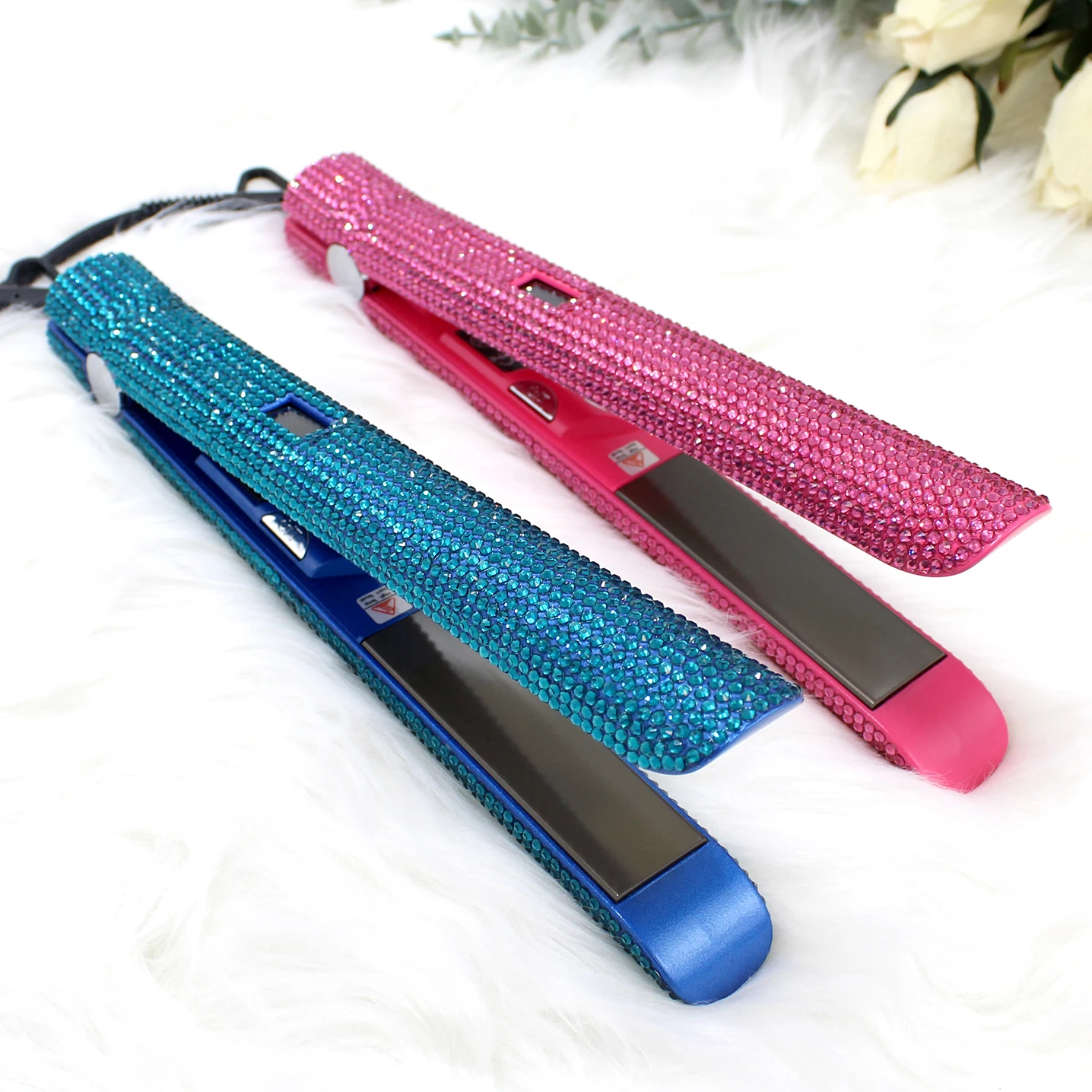 Оптовая продажа 2 в 1 Bedazzled алмаз плоское железо 480 градусов Nano Titanium Plancha De Cabello инфракрасный выпрямитель для волос