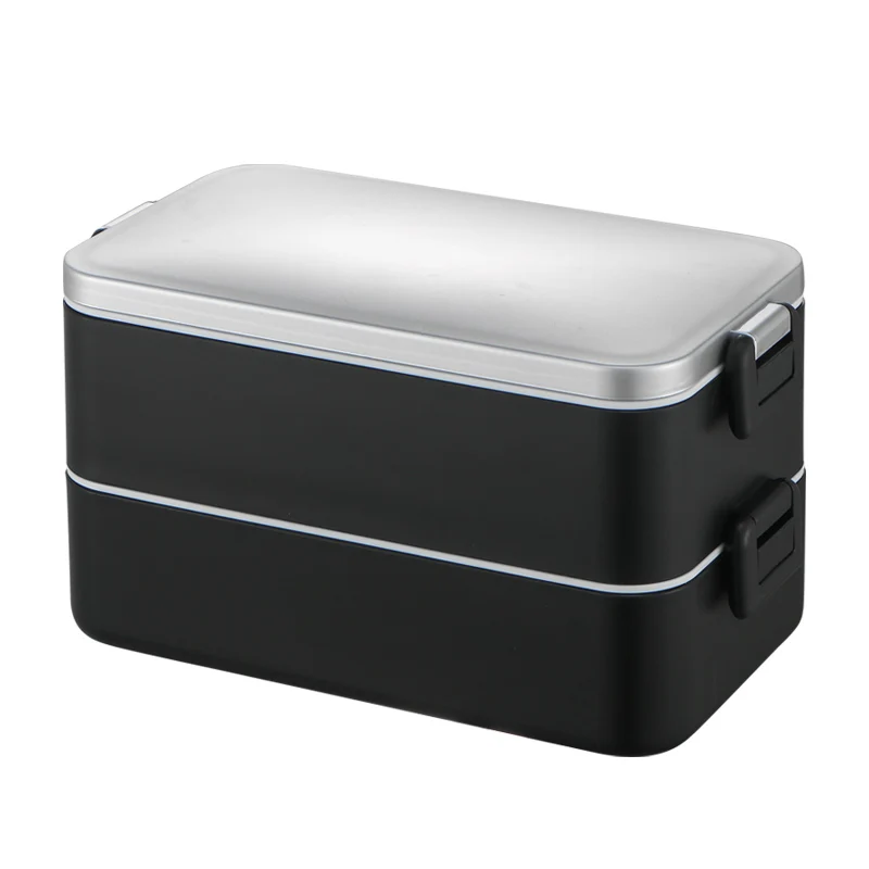 Wholesale food safety 316 stainless steel insulation 2 layer lunch box with cover