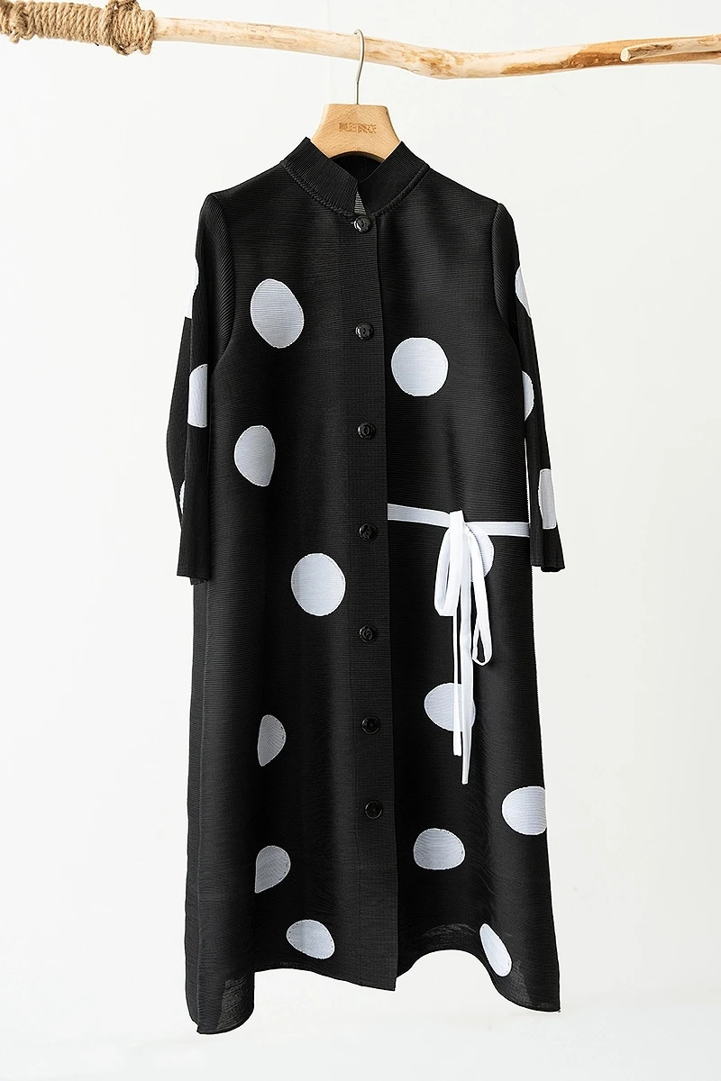 Hot selling midi digital print plus size dress miyake pleated dress