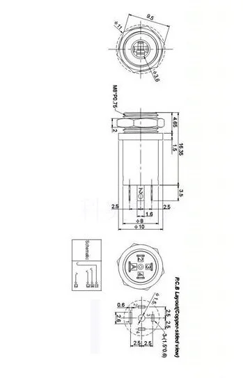 3.5mm 4pins headphone jack  with thread pj-364 DIP socket
