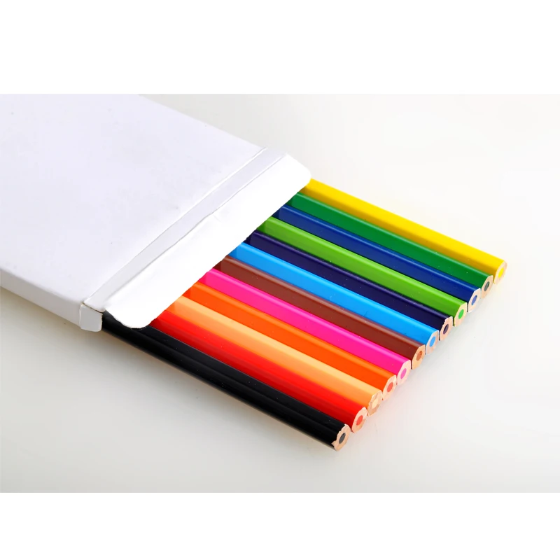 customized logo 7inches 12 color wooden pencil for office and school