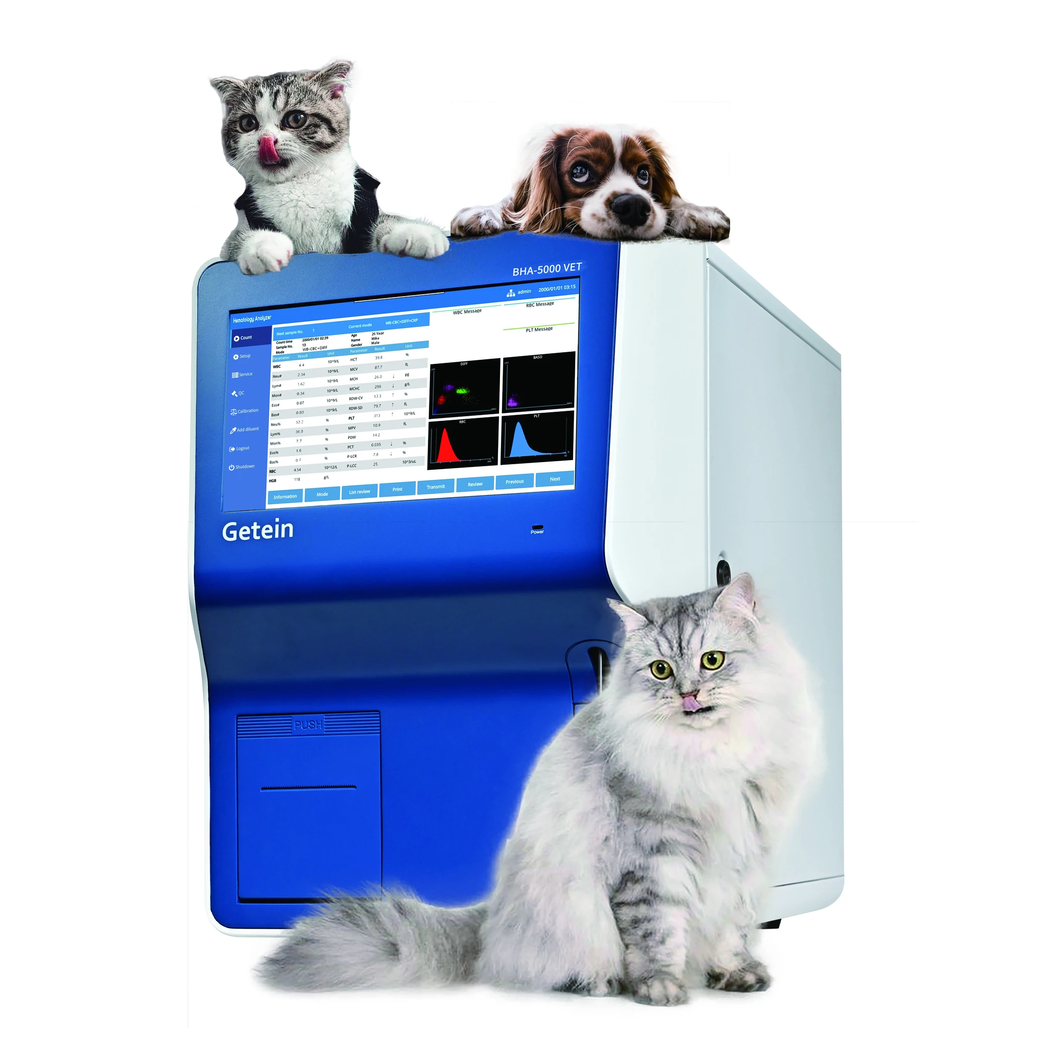 Getein ветеринарный лабораторный анализатор крови BHA-5000VET 5 частей дифференциальный совместный анализ гематологических химических веществ ветеринара
