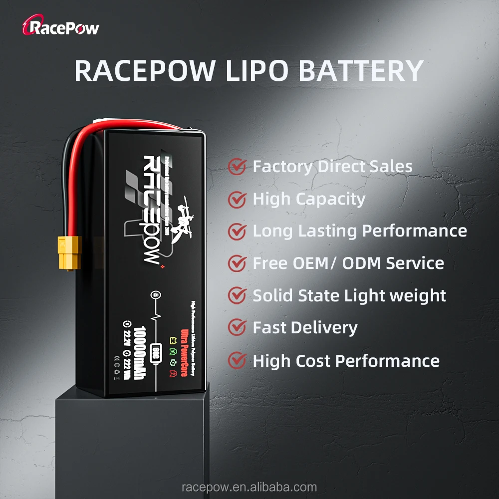 Аккумулятор Racepow 10000 мАч для дрона 6S 22 2 V Lipo аккумулятор мягкий чехол с разъемом XT60 FPV