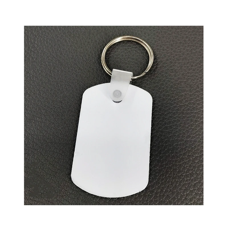 Custom Double Sided Metal Key Rings Sublimation Blank KeyChains Aluminum Blank White Heat Press Printing Key Holders