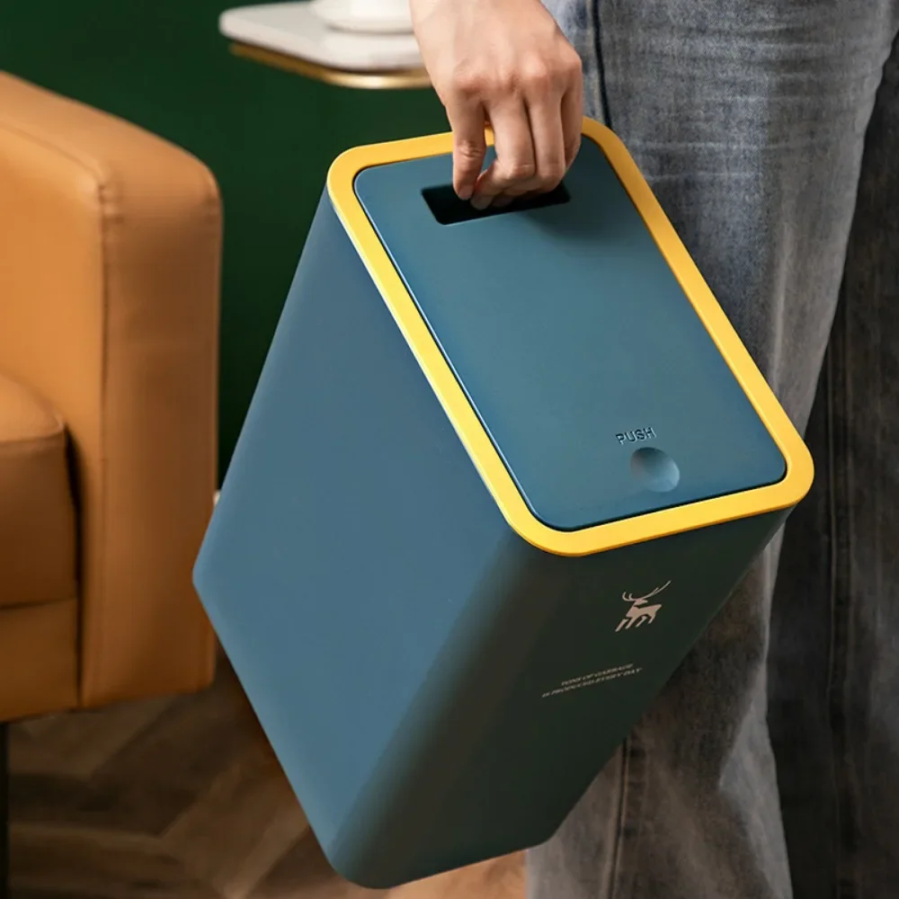 Bathroom trash can Household press living room Kitchen toilet Bathroom Garbage can with lid