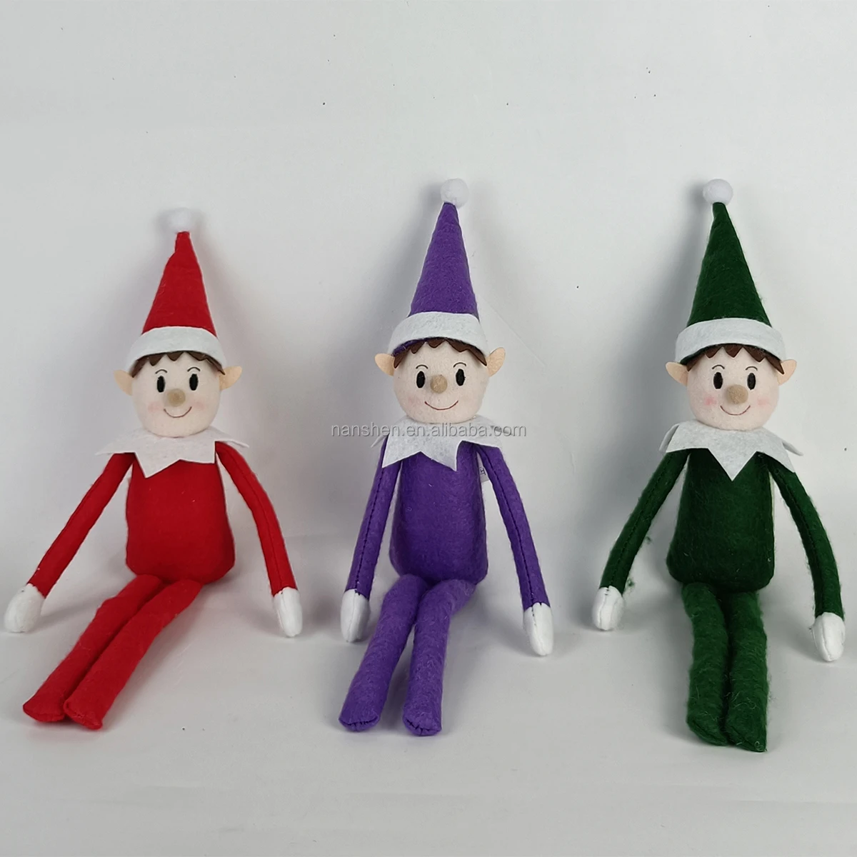 Wholesale Plush Christmas Resin head Elves Stuffed Plush Toy Girl And Boy Doll Toys For Christmas Gift Set