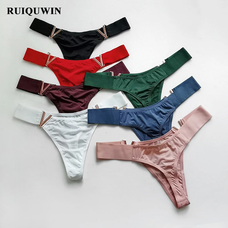RUIQUWIN Thong Panties Leopard Print Panties Sexy Briefs G-string Lingerie Leakproof Lingerie Nylon Panties Thongs For Women