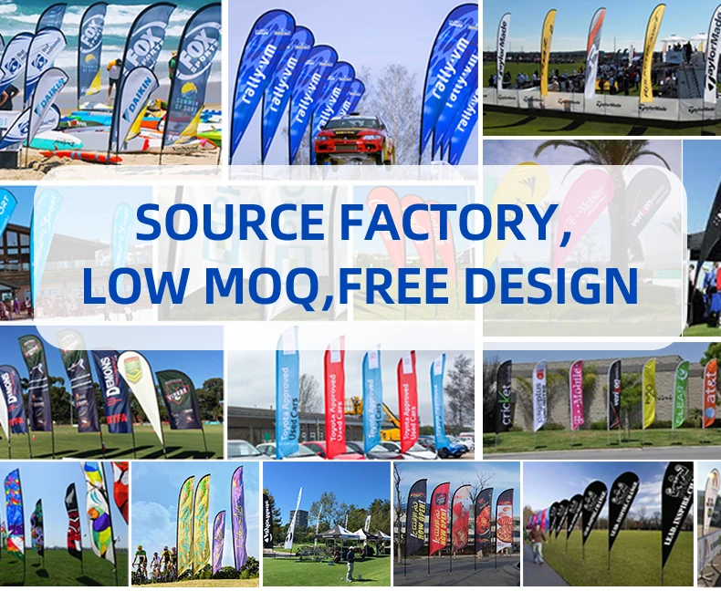 Banners Beach Flags  Double Sides Printing Rectangular Feather Flag Teardrop Beach Flag With Logo Custom Print