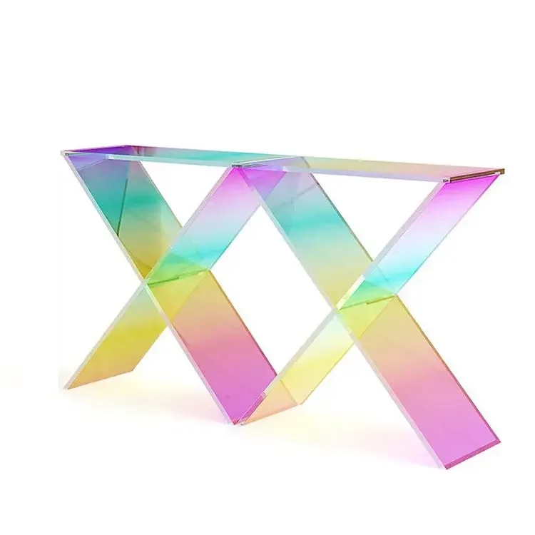 Side Table Color Nordic Color Modern Furniture Coffee Table Rainbow Custom Design Plexiglass Living Room Acrylic Safe Packing