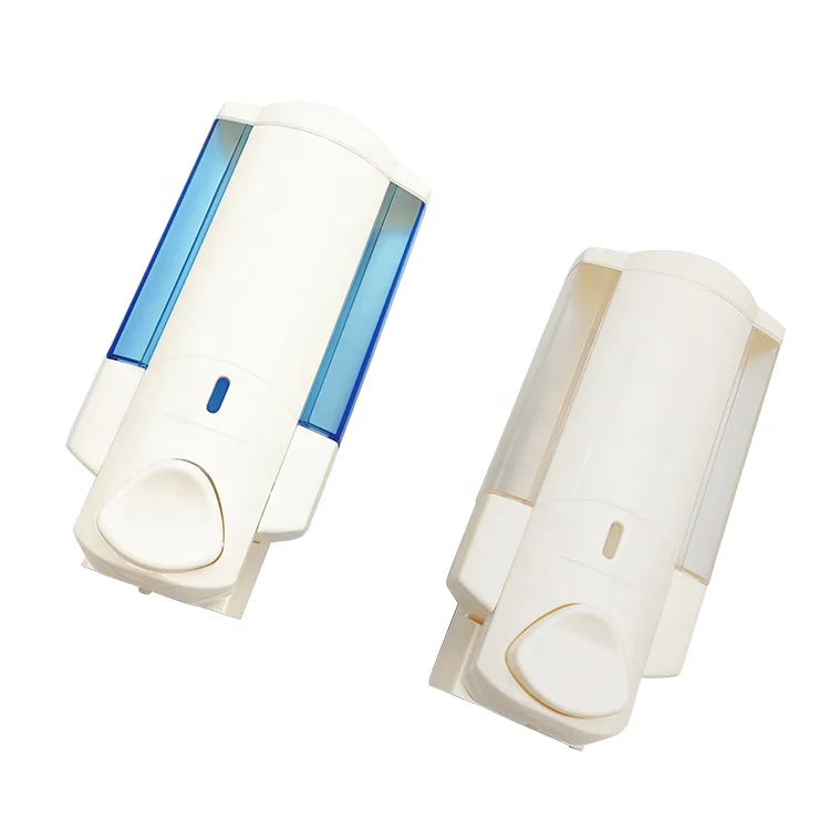 400ml White ABS Plastic Lockable Liquid Soap Dispenser Manual Hotel Wall Mounted Bathroom Hand Soap Dispenser