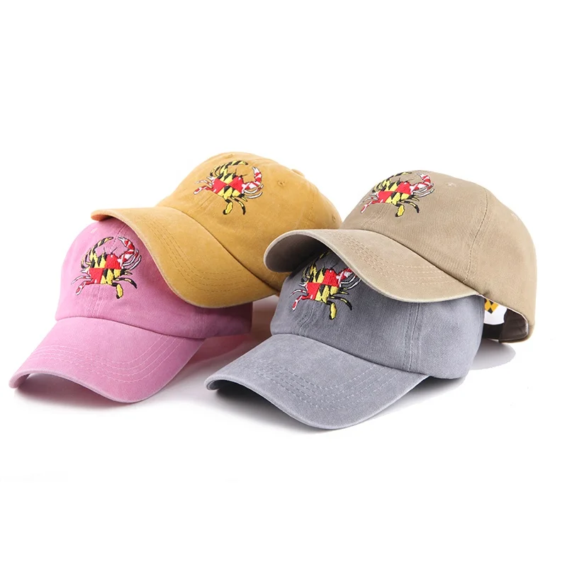 Wholesale 6 panel unstructured vintage gorras custom embroidery logo baseball cap washed cotton dad hats