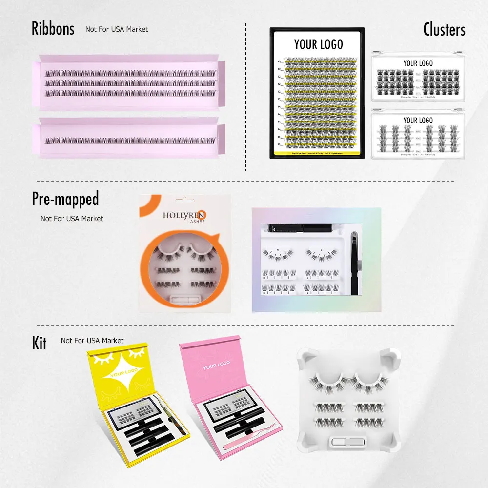 Hollyren Lightweight 3D Fluffy Triangle Fiber Cluster Eyelash 3D Fluffy Triangle Fiber Segmented Individual Eyelashes
