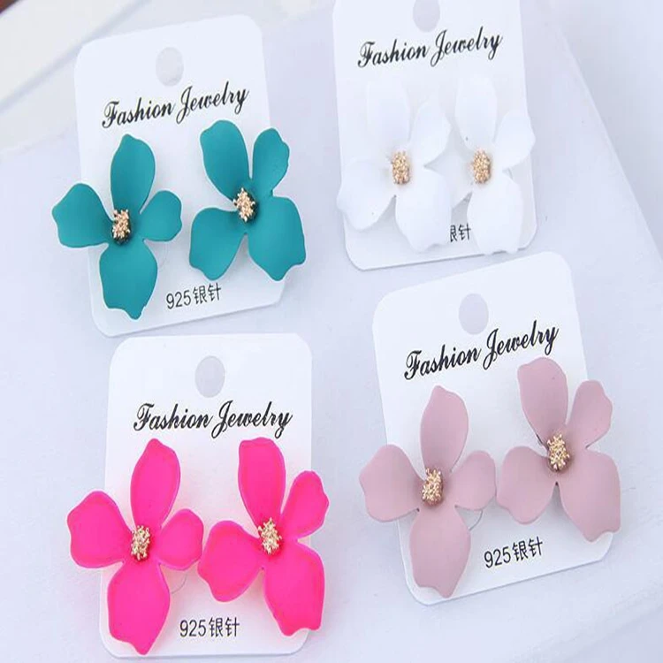 LX-186 Wholesale Fashion Artificial Fresh Women Ear Jewelry Korea Modern Sweet Flower Stud Earrings For Girls