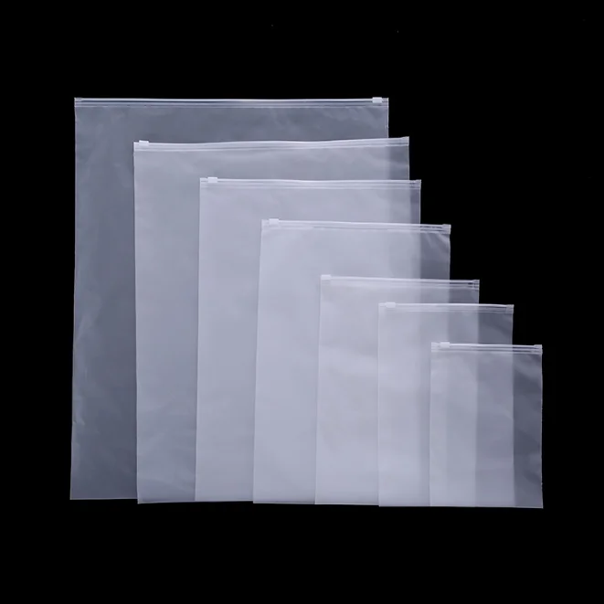 
Frosted PVC Clothing Packaging Pouch Clear Zipper Bag 