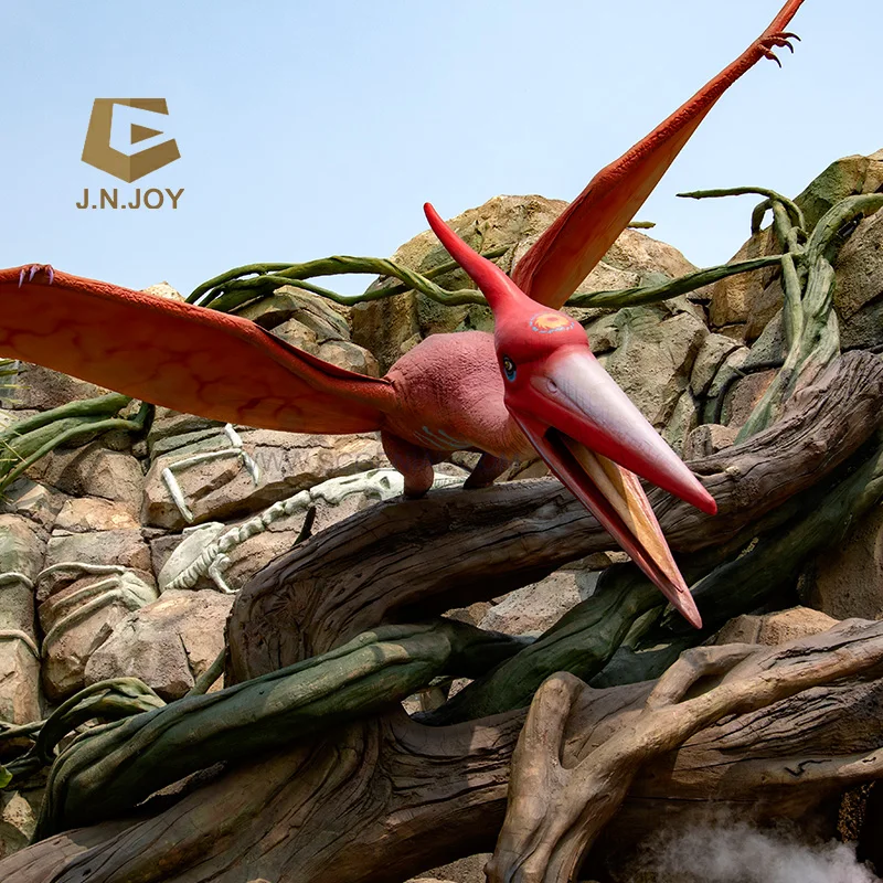 JNZM24 Large Scale Dinosaur Model Lifelike Movement and Sound Simulation Dino Statues for Outdoor Decoration