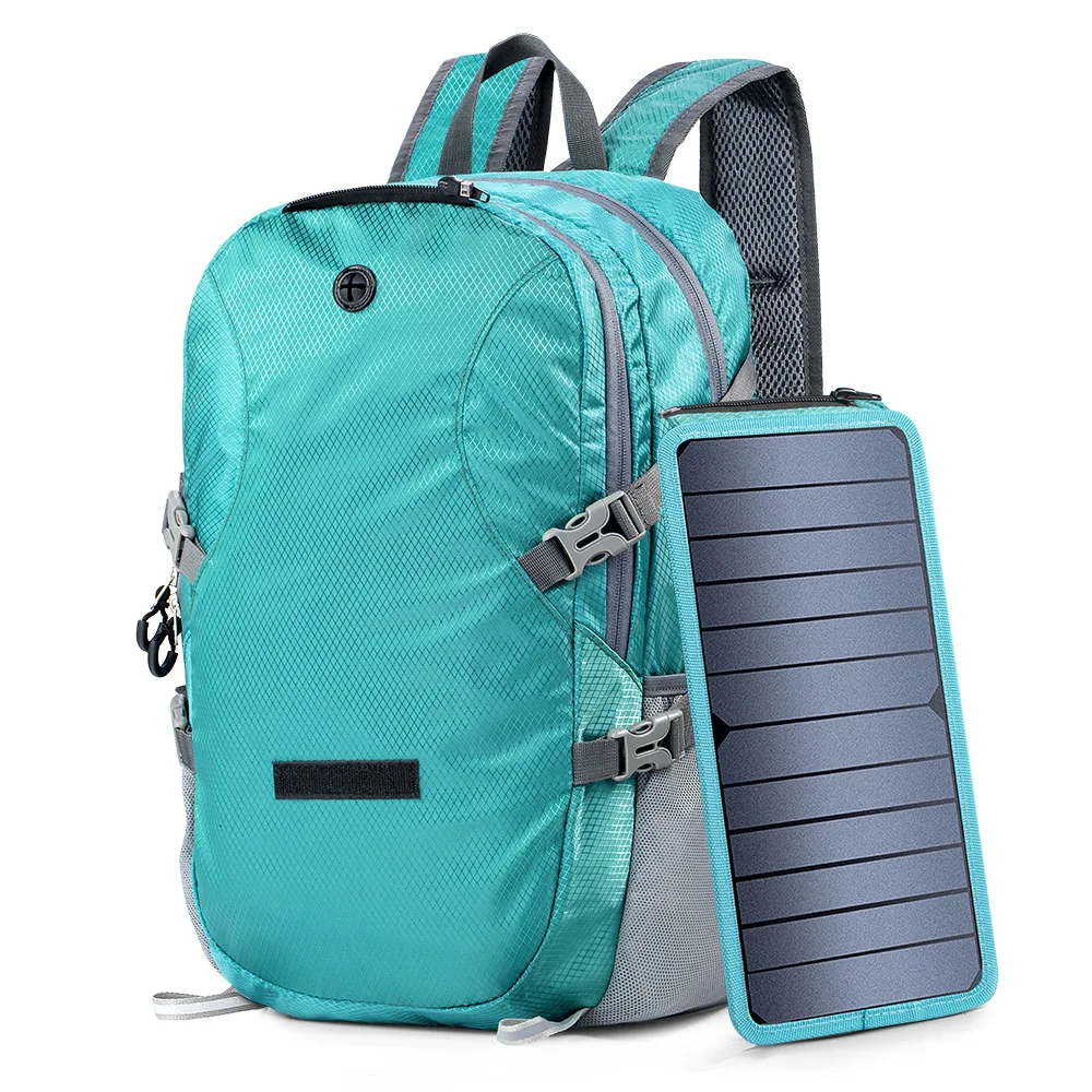 Foldable Folding Solar Backpacks Teen Book Bag School College Travel Charging Daypack 30 Inch Large Capacity laptop Knapsack