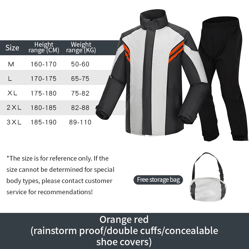 Hot Reflective Oxford Motorcycle Black Raincoats For Men Waterproof Rain Suit