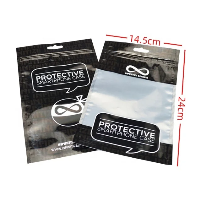 Customized printed Wholesale cheap price plastic aluminium foil packaging bags zipper phone case pouch