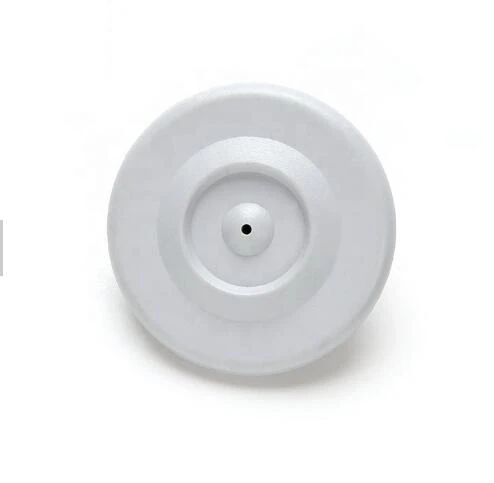 Alarming EAS round Security Hard Tag R50 RF Magnetic Clothing Security for Shopping Mall Made of ABS Material