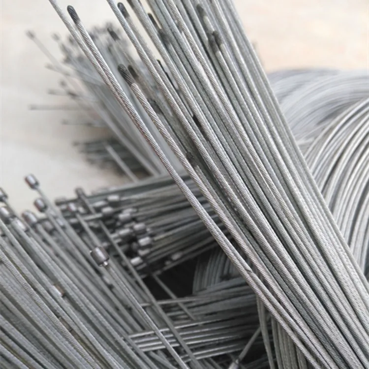 1X19 7X7 1.2mm 1.5mm 1.8mm 2.0mm Motorcycle Automotive Inner Brake Cable Stainless Steel  Galvanized Inner Wire Rope