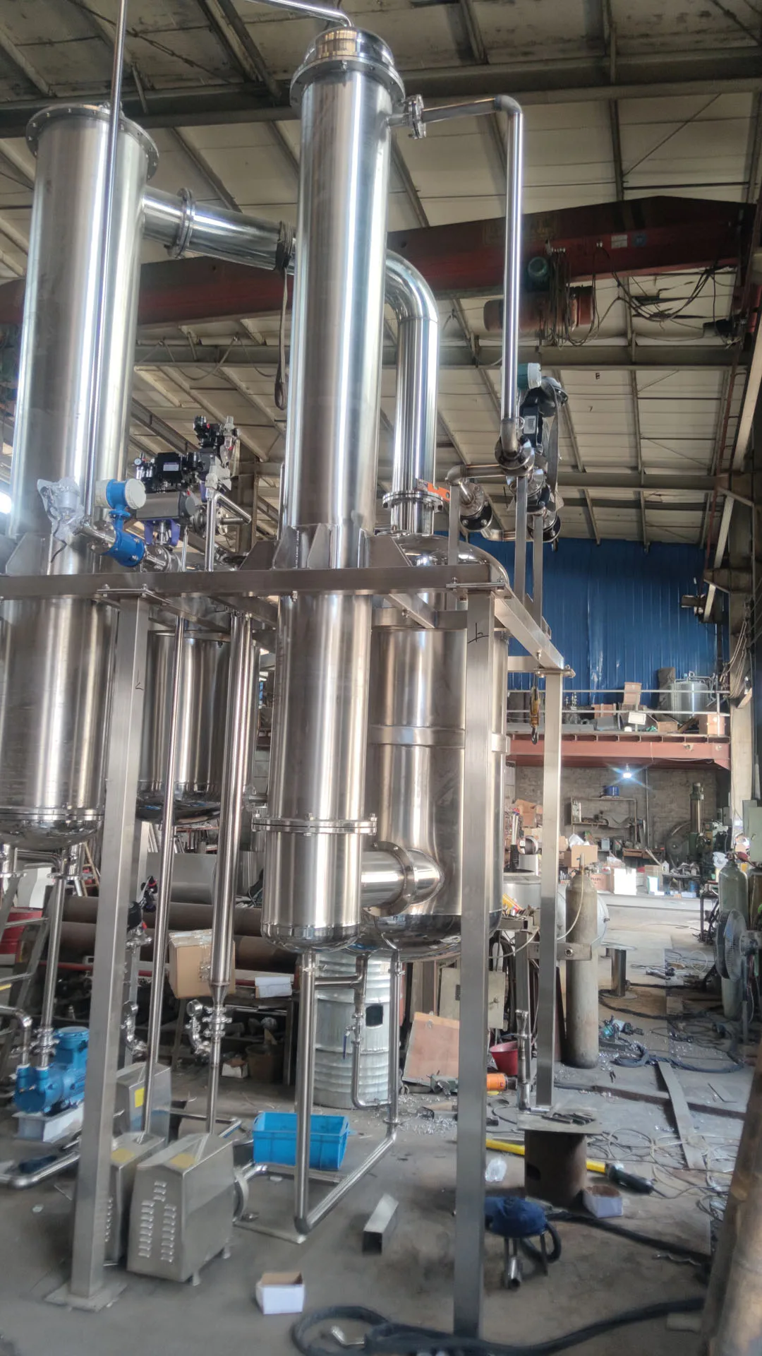 Single Effect Falling Film Evaporator For Ethanol Recovery Used For Herb Extraction