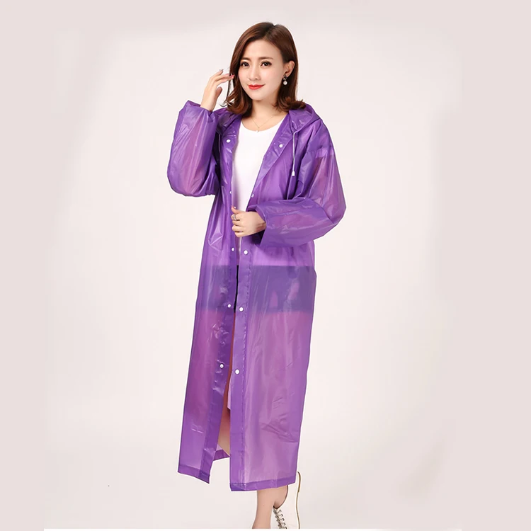 
OEM pink EVA rainwear custom plastic raincoat 