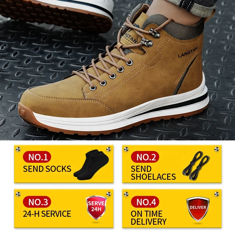 LANGTAN Waterproof safety boots outdoor sports European -standard steel toe safety boots  safety shoes cat