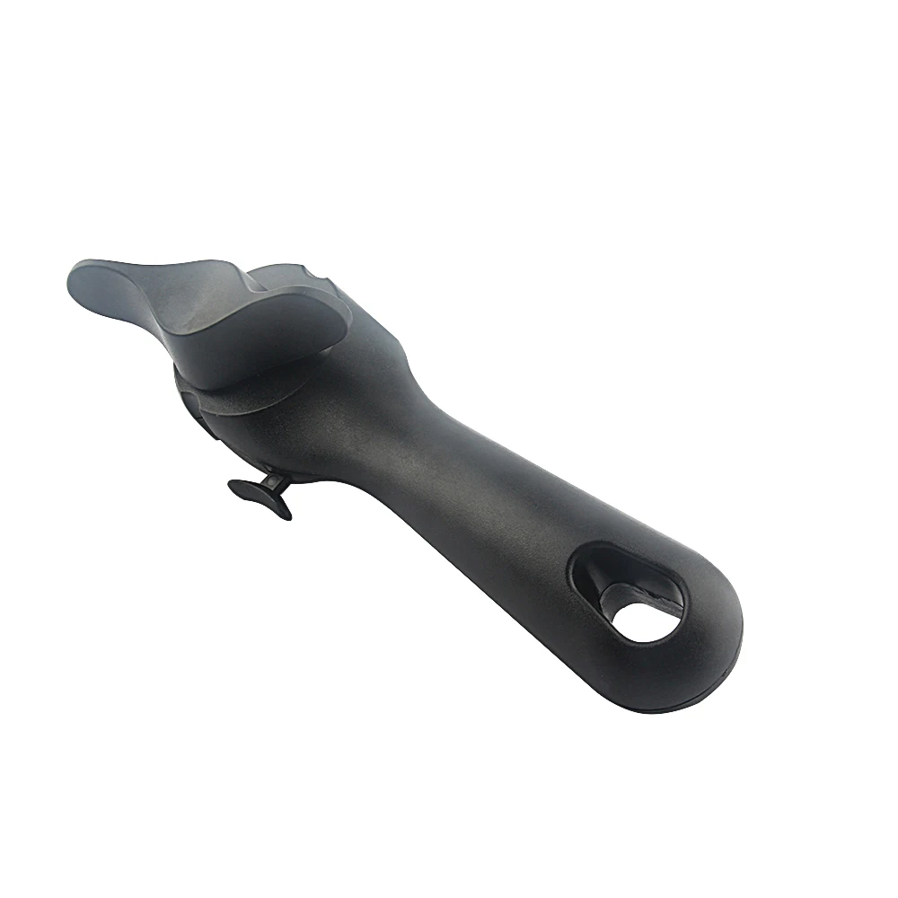 Black Manual Can Opener with Soft Grips Handle And Ergonomic Smooth Edge Use With Side Cutting Lid Lifter Can opener