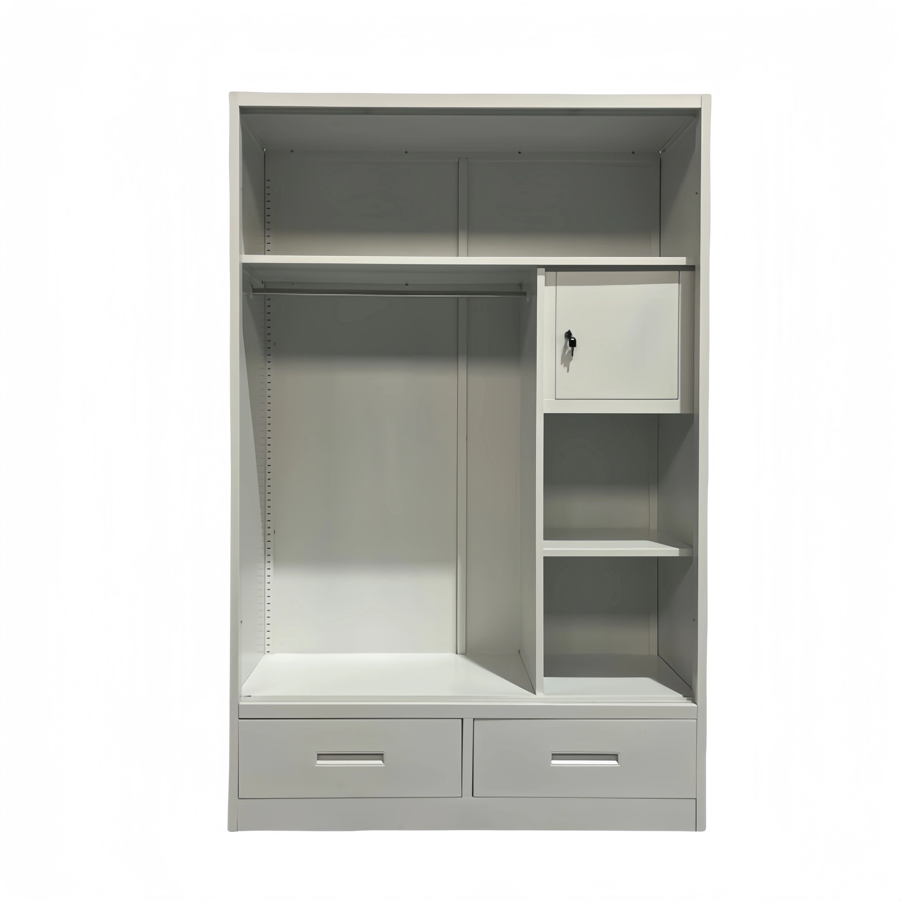 Factory Wholesale Price Metal Steel Wardrobe Multi-use Custom Pattern Large Storage Clothes Wardrobe Cabinet with mirror
