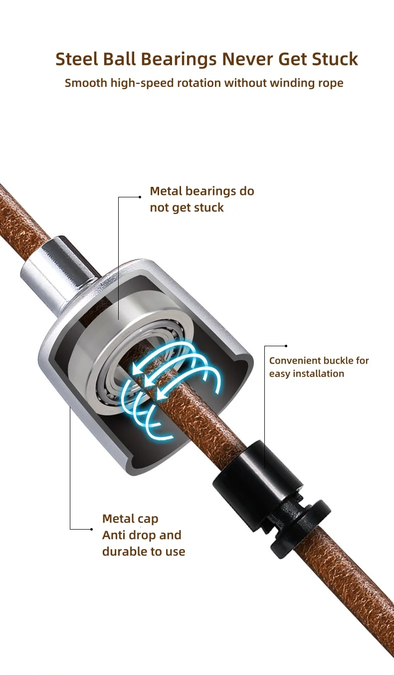 Wholesale Customized Adjustable Jump Ropes with Wooden Handles Fitness and Training Exercise Skipping Rope