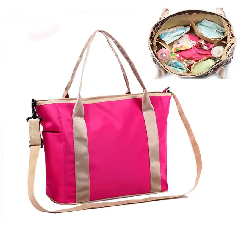 Wholesale waterproof colorful portable mommy handbag Outdoor Travel luxury diaper tote bag with one shoulder wear resistant