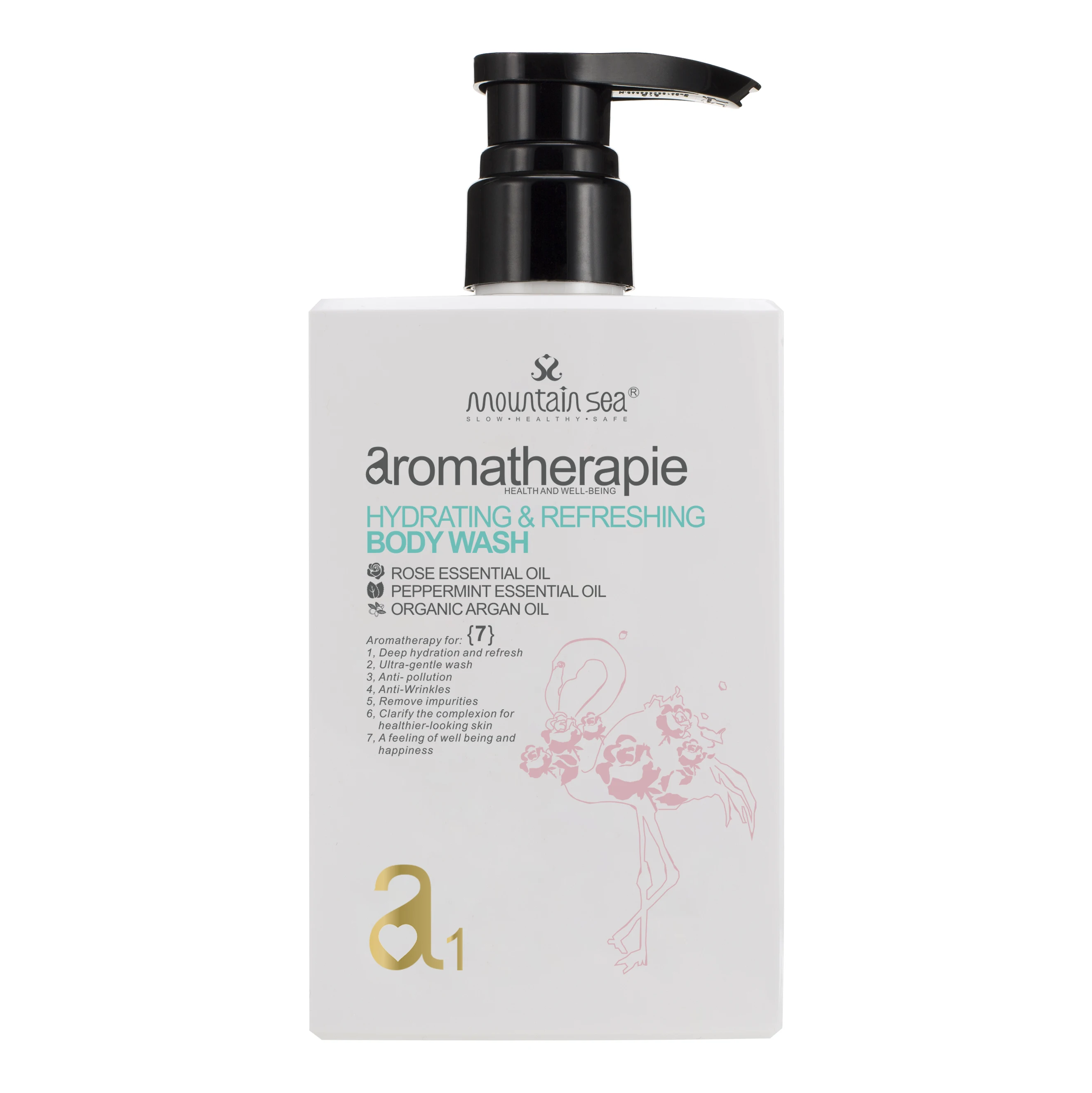 OEM органическое розовое масло/аргановое масло/гель для душа с Мятным маслом антибактериальный фирменный гель мытья