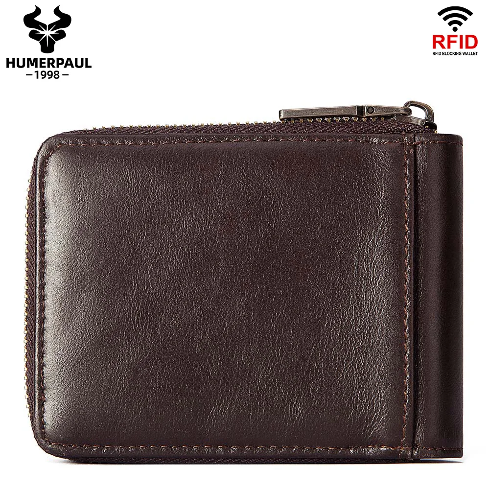 TS Genuine Leather Classic Wallet for Men RFID Blocking Credit Card Wallets Big Capacity Clutch Purse with Coin Pocket