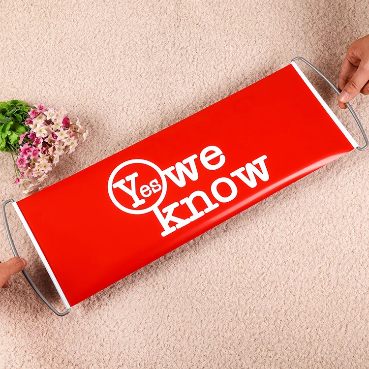 Custom Logo Printing 24x70cm Hand Held Roll Up Retractable Scroll Banner For Advertising/Sports Football Fans