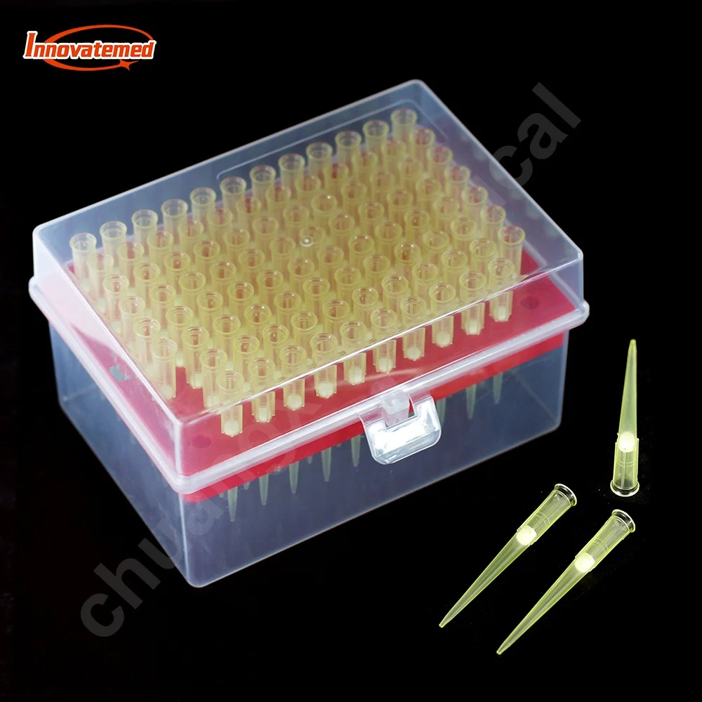 GP0100 100ul 51mm yellow tips universal pipette tips box