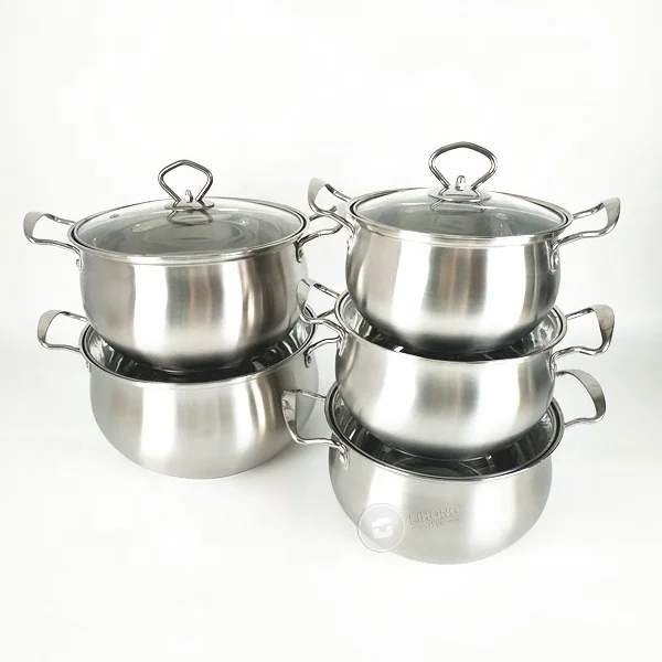 Кастрюля из нержавеющей стали с крышкой 16/20/22/24 см