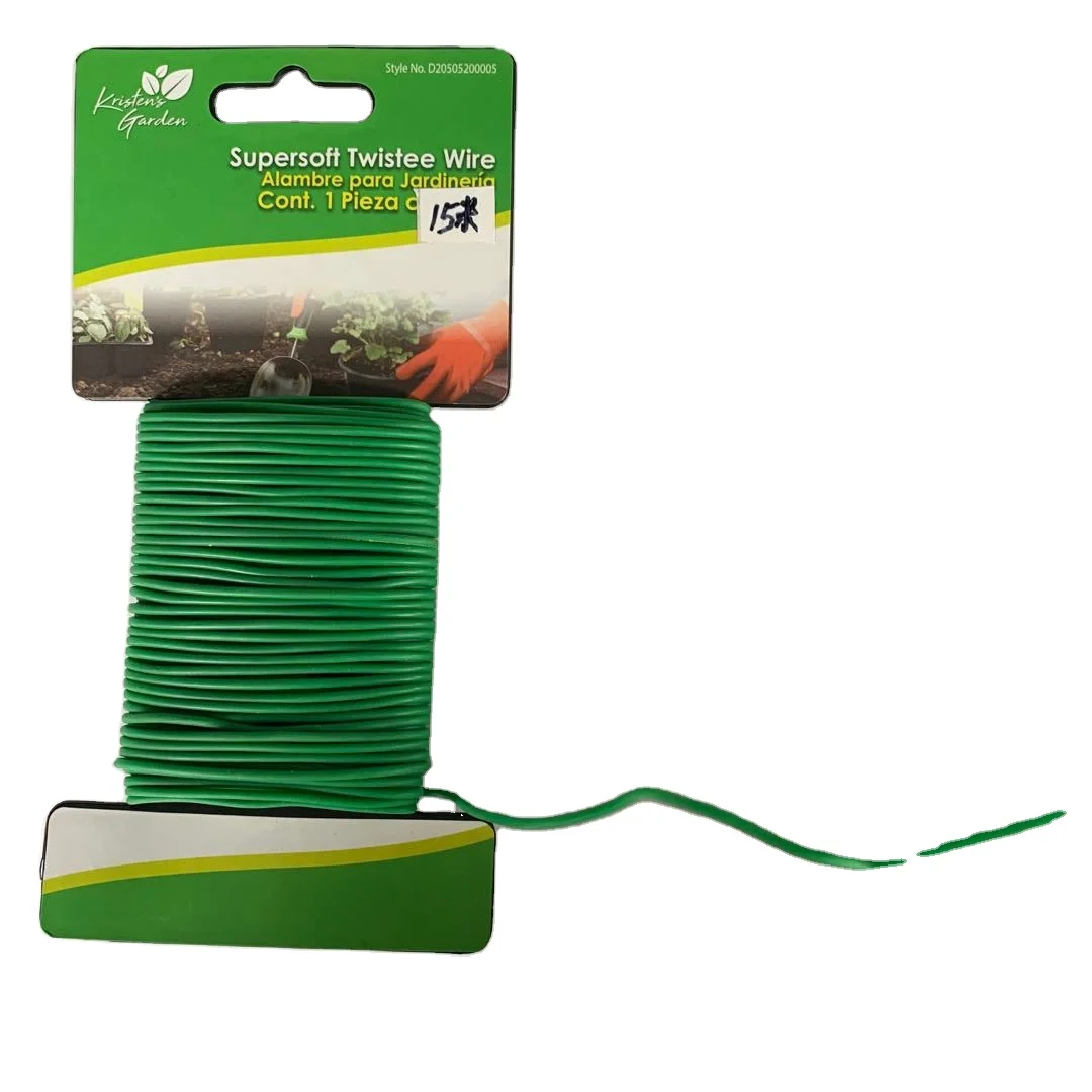 7mm x 5m Green Color Strong Heavy Duty TPR Soft Tie For Garden Plant Binding Twist Plant Tie